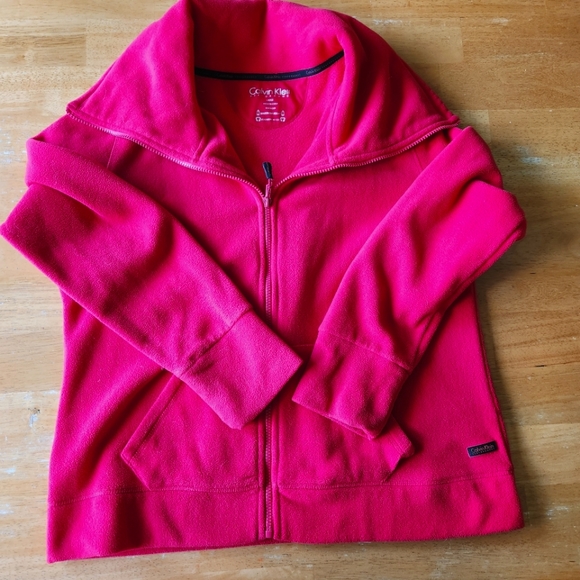 Calvin Klein Performance fuschia fleece jacket sz Large - Picture 1 of 2